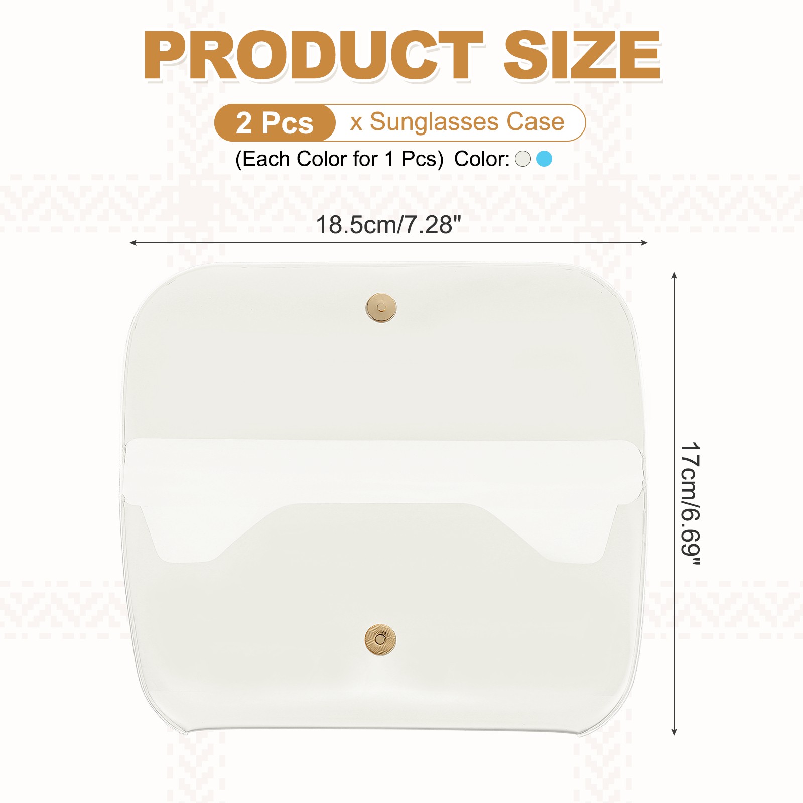 Sunglasses Case, Eyeglass Pouch Organizer-2Pcs(Blue/White)