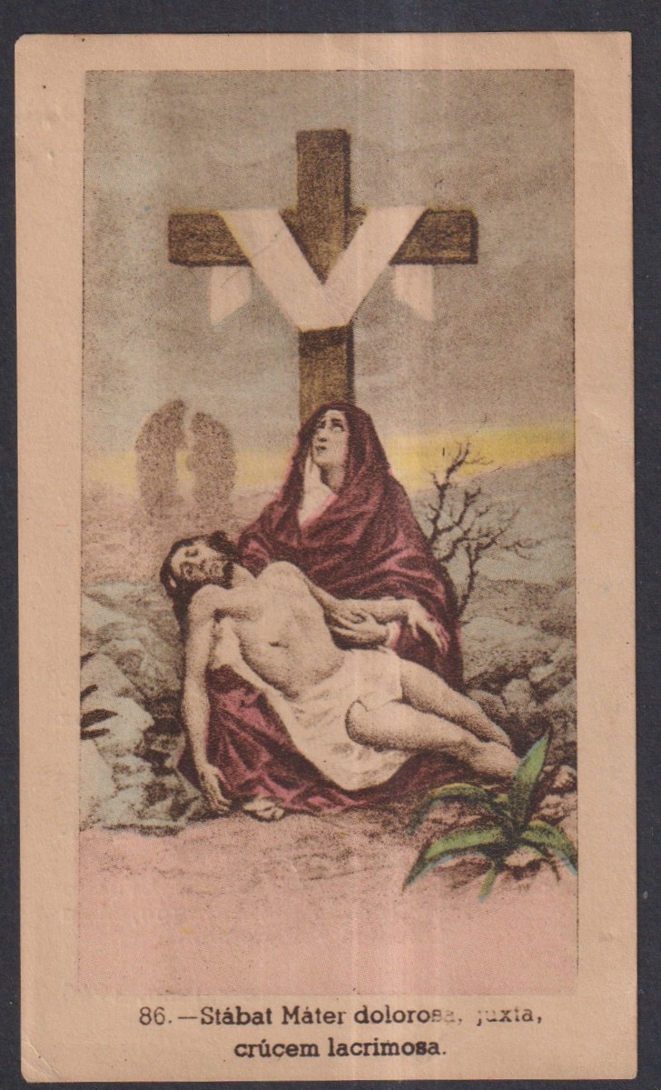 Holy card antique de la Virgin Dolorosa santino image pieuse estampa