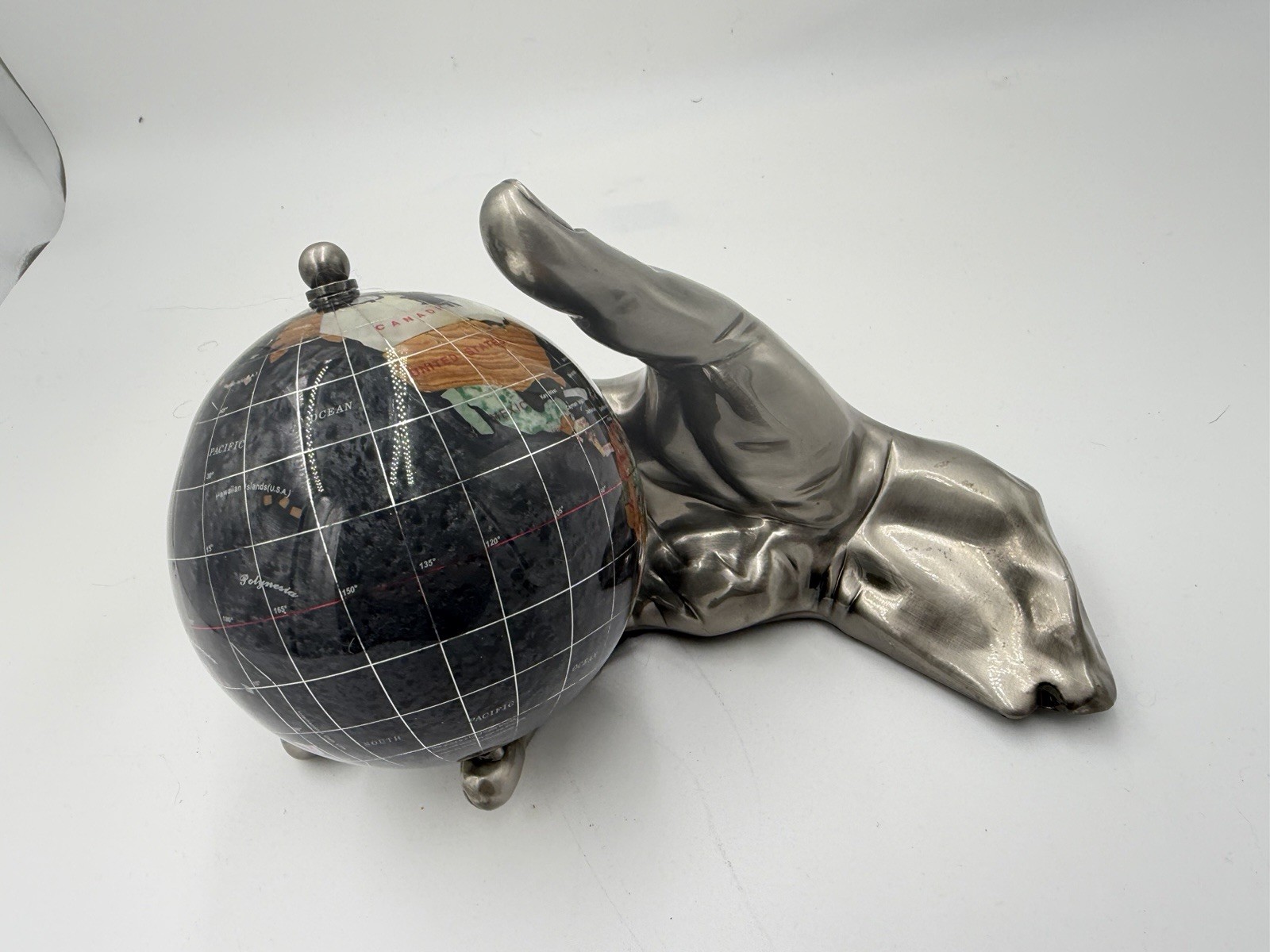 ✨✨🌍Alexander Kalifano Gemstones & Brass World In Hand🌍✨✨
