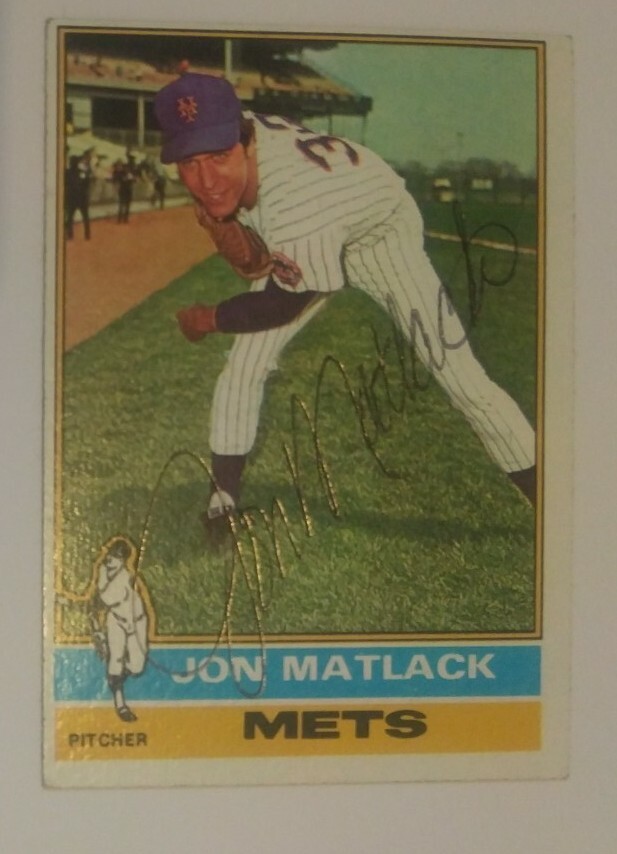 Jon Matlack autograph Topps '76 card