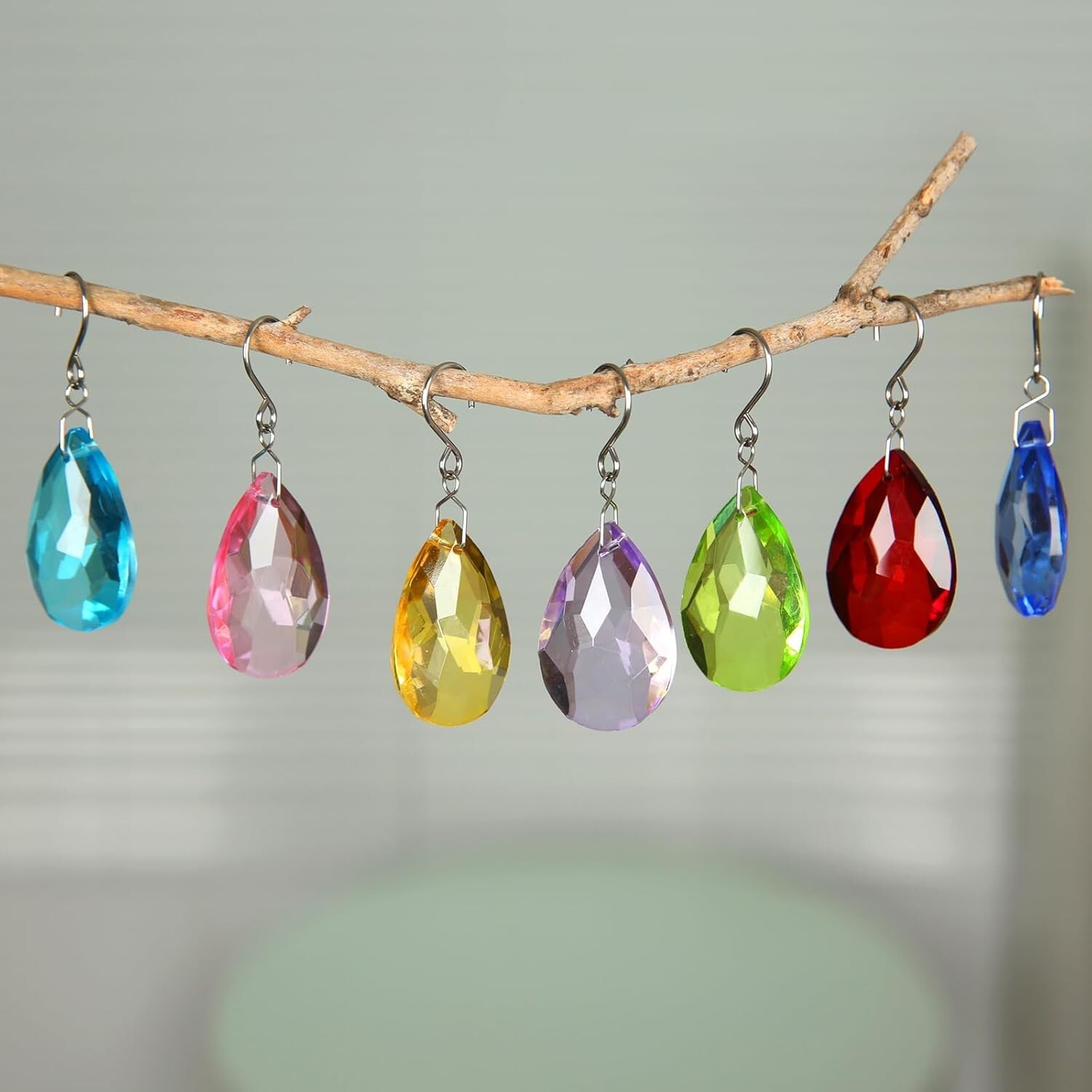 38mm Crystal Suncatcher Prism 10pcs Multicolor Teardrop Crystals Chandeliers New