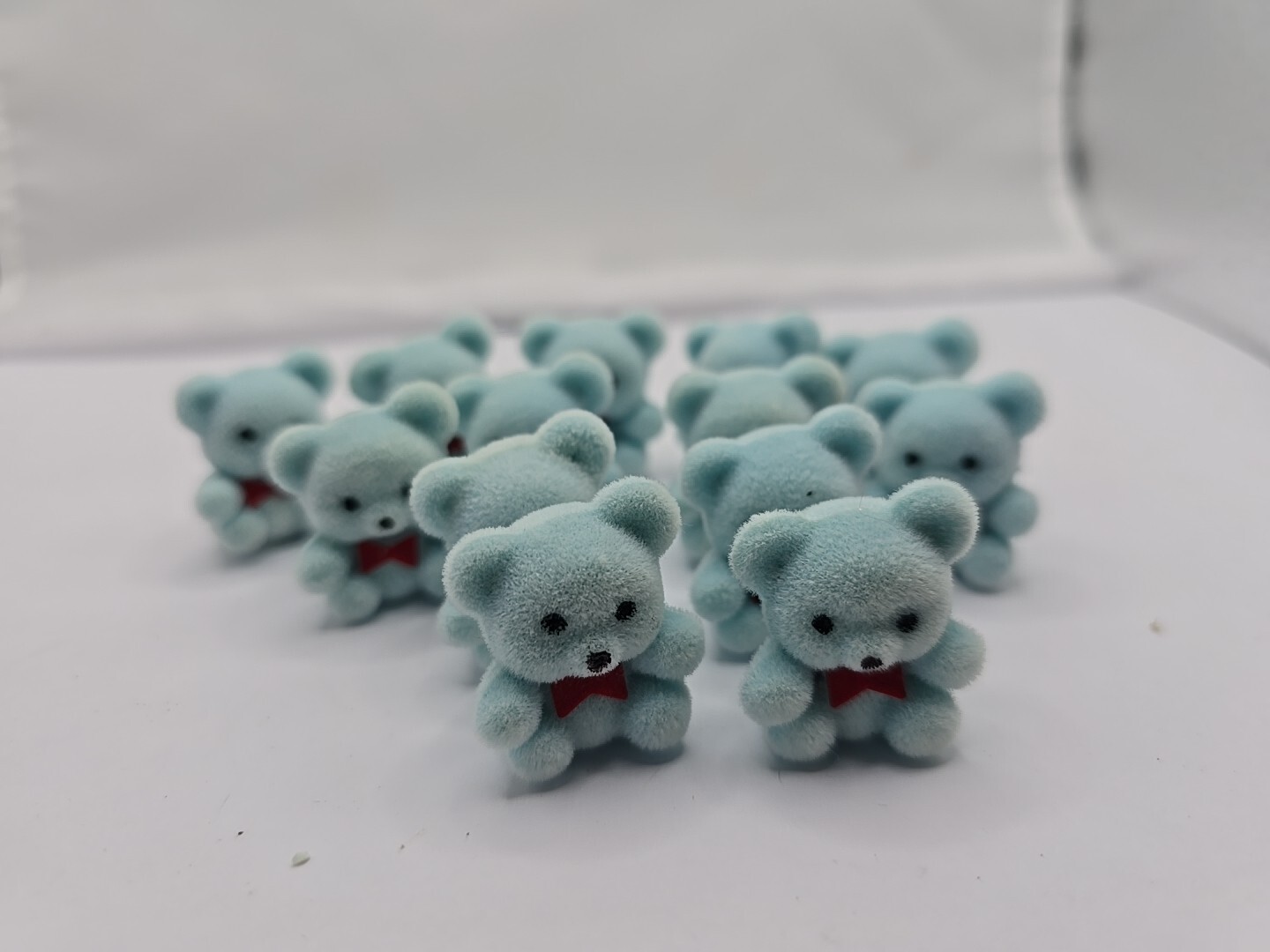 Miniature Baby Blue Flocked Teddy Bears(12 pieces)Favors/Crafts