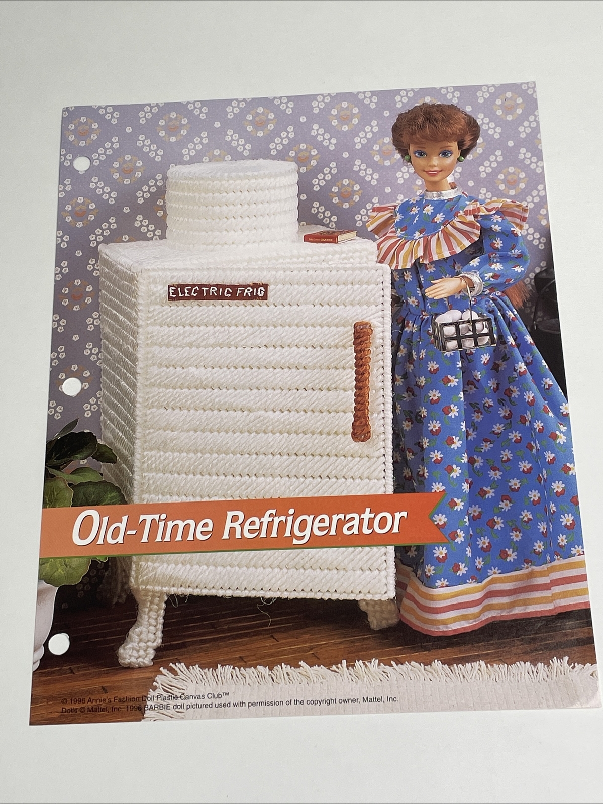 Old Time Refrigerator Annie's Fashion Doll Plastic Canvas Pattern