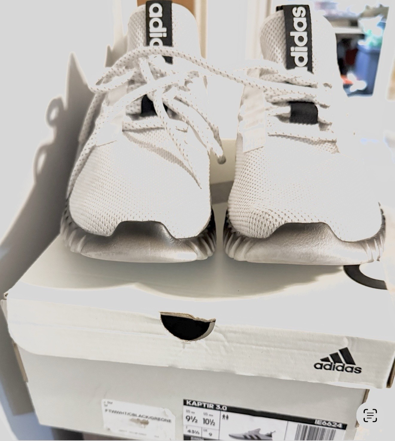 NEW adidas Kaptir 3.0 Men’s Running Shoes – Black/White – Brand New Size 9.5