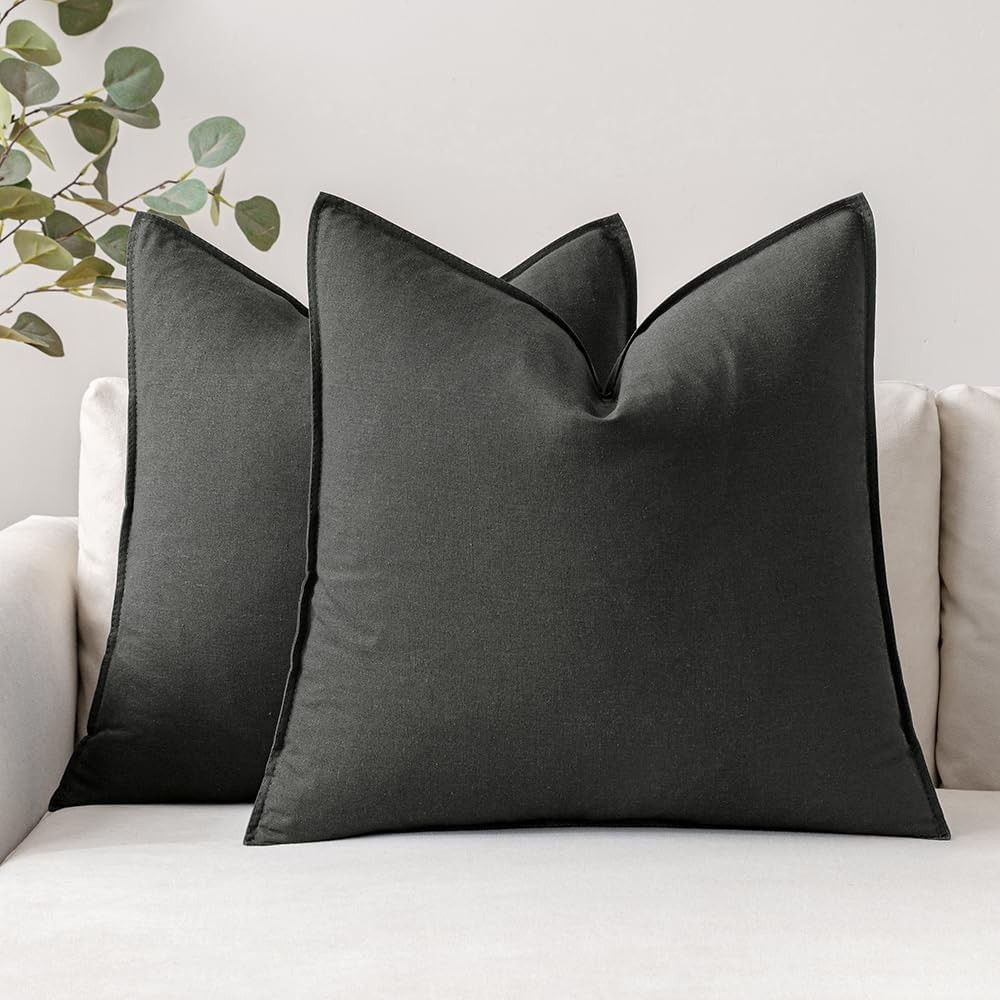 MIULEE Pack of 2 Dark Gray Pillow Covers 24" x (Pack 2),