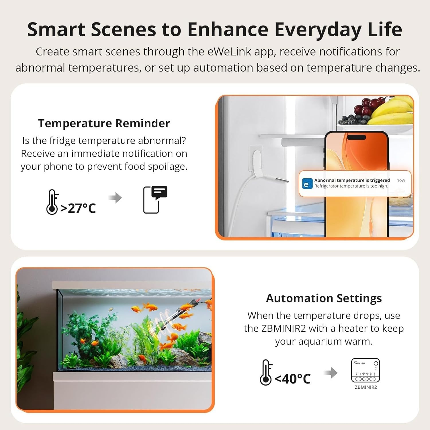 Smart Home-Compatible Zigbee Temperature Sensor - Waterproof & App Monitored