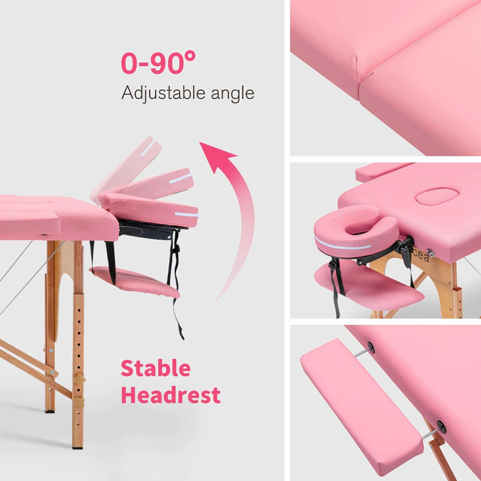 Portable Massage Bed Lash Bed with Carrying Case SPA Table Height Adjustable