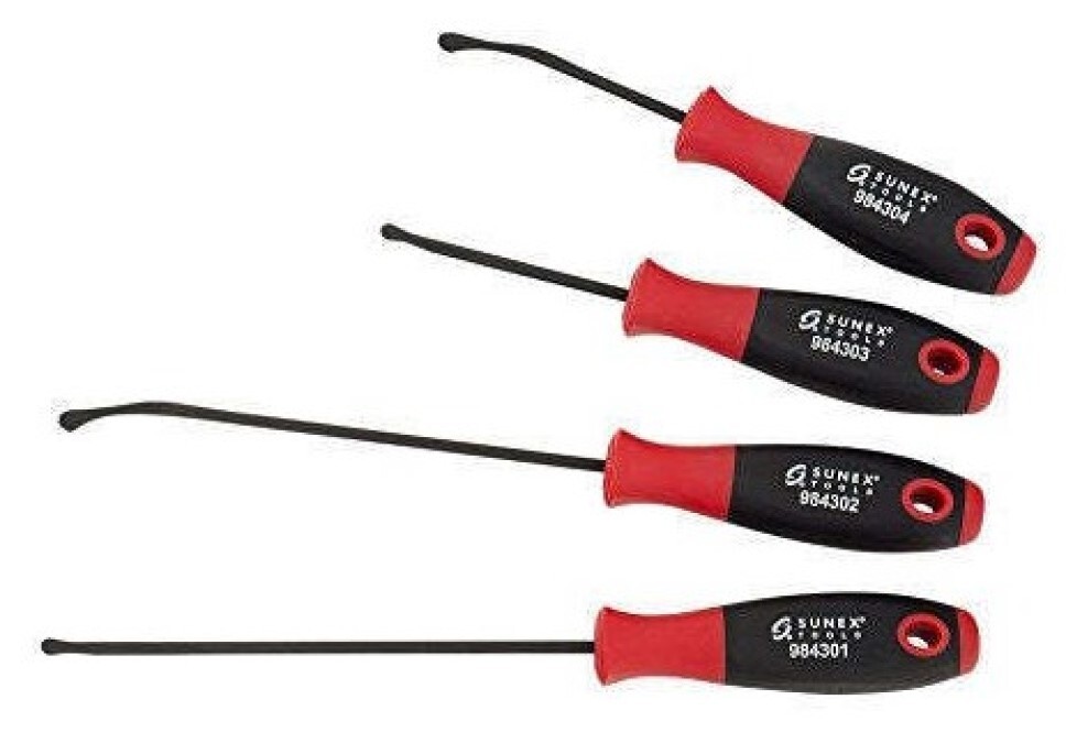 4pc Sunex Tools Seal And O-Ring Removal Tool Set 6" And 9" Pick Spoon Tip #9843