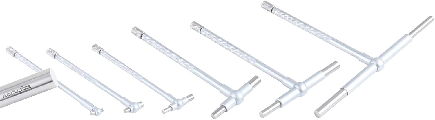 5/16" Telescoping Gauge Set 6PCS 6" Satin Chrome Precision Measuring Tool