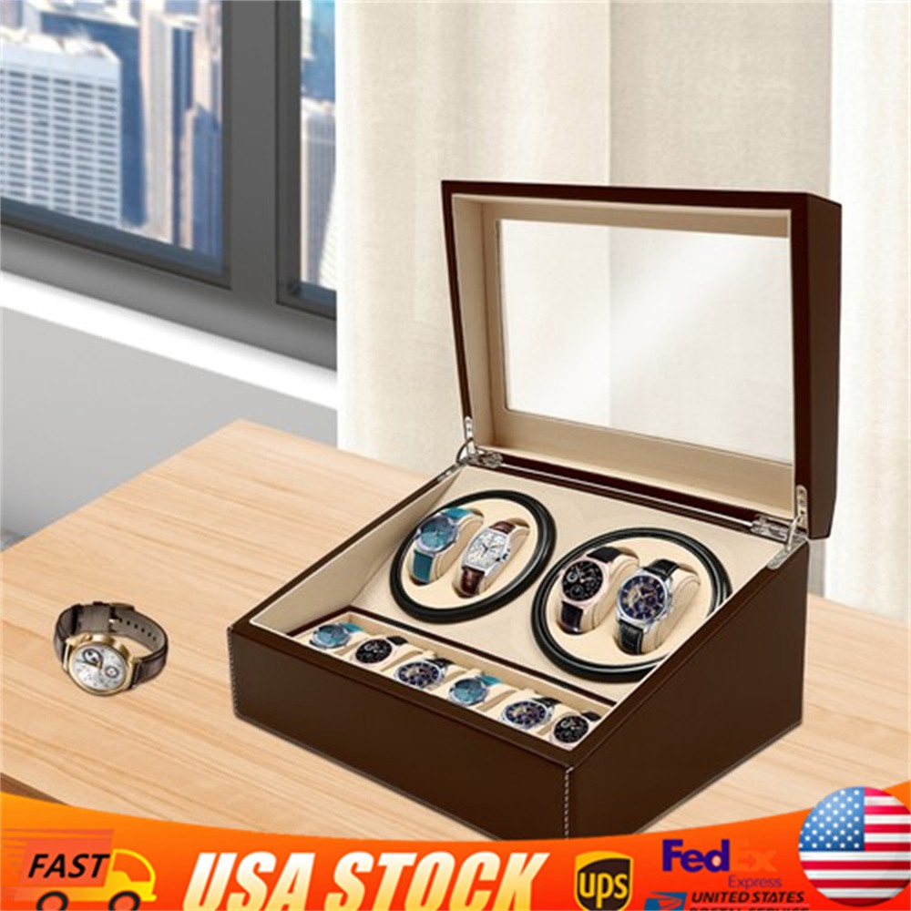 4+6 Automatic Watch Winder Watch Display Box Luxury Storage Case Self-winding