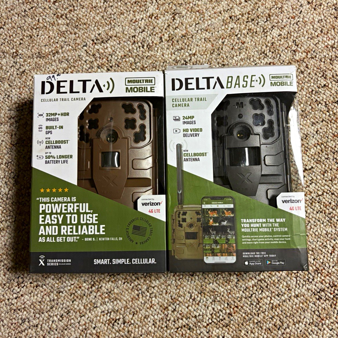 2 Moultrie Mobile Delta/Delta Base Cellular Trail Cameras