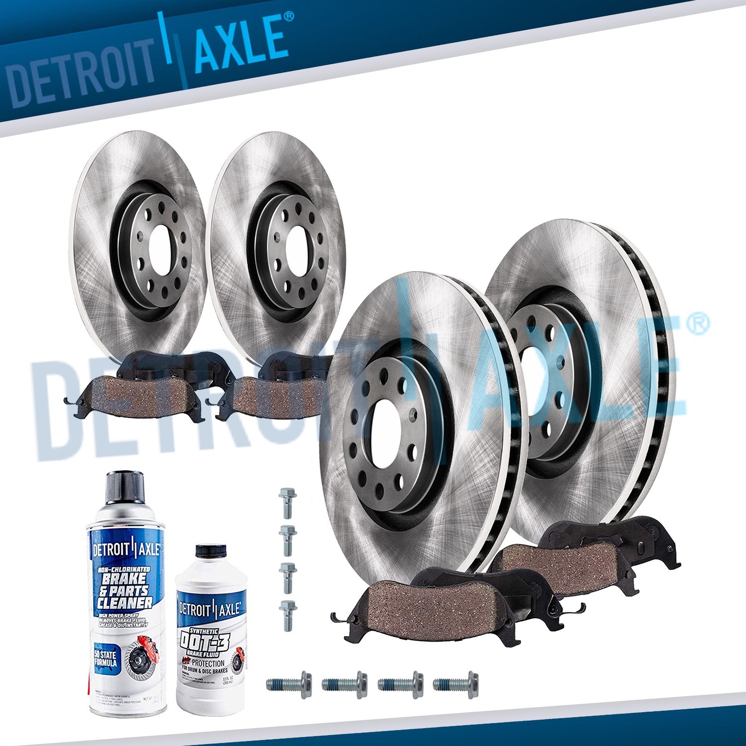 Front Rear Brake Rotors Ceramic Pads for 2015 - 2021 Volkswagen Golf SportWagen