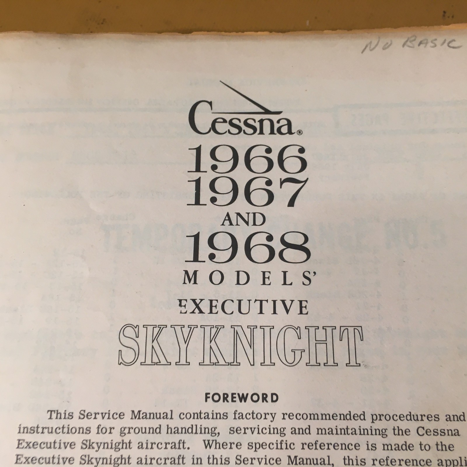 1966 1967 1968 Cessna Executive SkyKnight 320D, 320E & 320F Service Manual