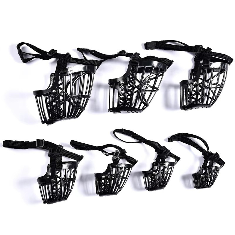 Large Pet Dog Basket Muzzle Mouth Cover Mesh Cage NoBarking Biting Chewing Black