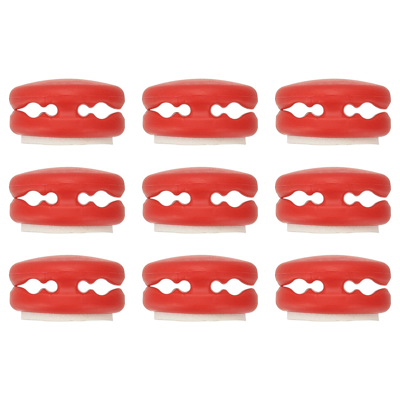 9 Pcs Double Cord Holders, Mini Cable Clips Wire Desk Organizer, Red