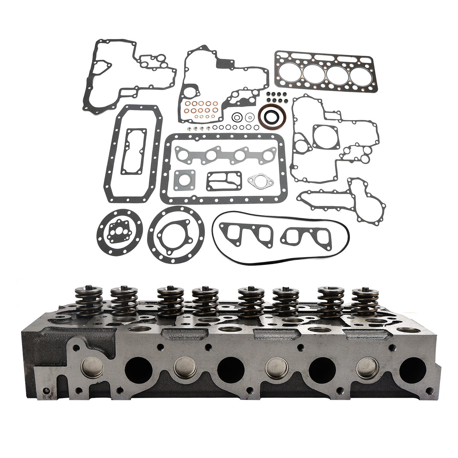 Complete Cylinder Head With Valve Spring & Gasket Kit For Kubota V1902 Engine E4