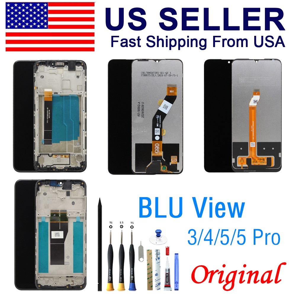 LCD Display Touch Screen Digitizer Assembly Frame For BLU View 3 / 4 / 5 / 5 Pro