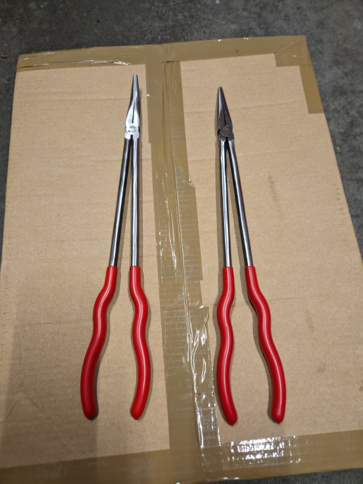 Lot of 2 MAC Tools Long Reach Pliers Needle Straight Bent P162S P162BN Python