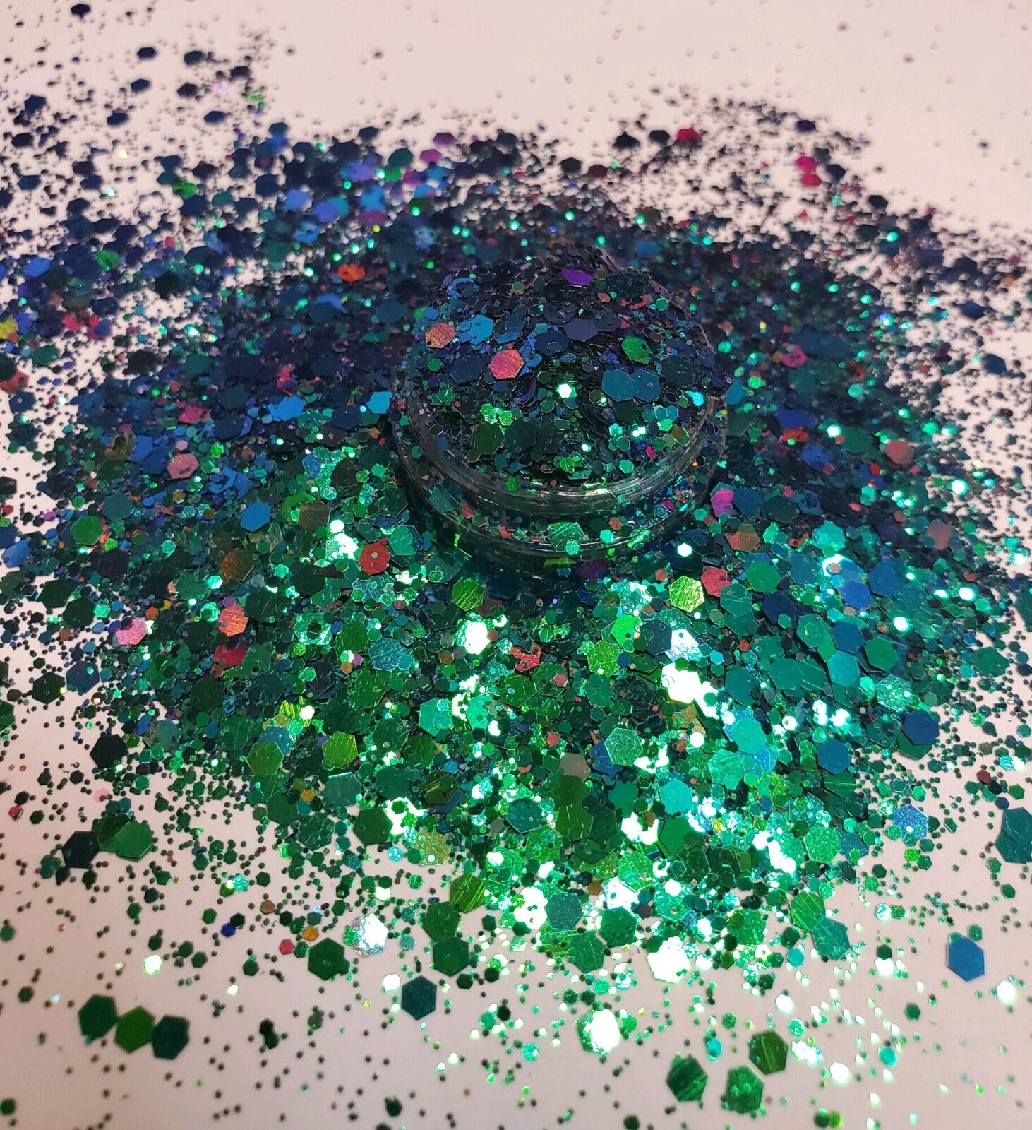 2oz Blue- Green Color Changing Nail Art Chunky/ Fine Glitter Mix For Crafting