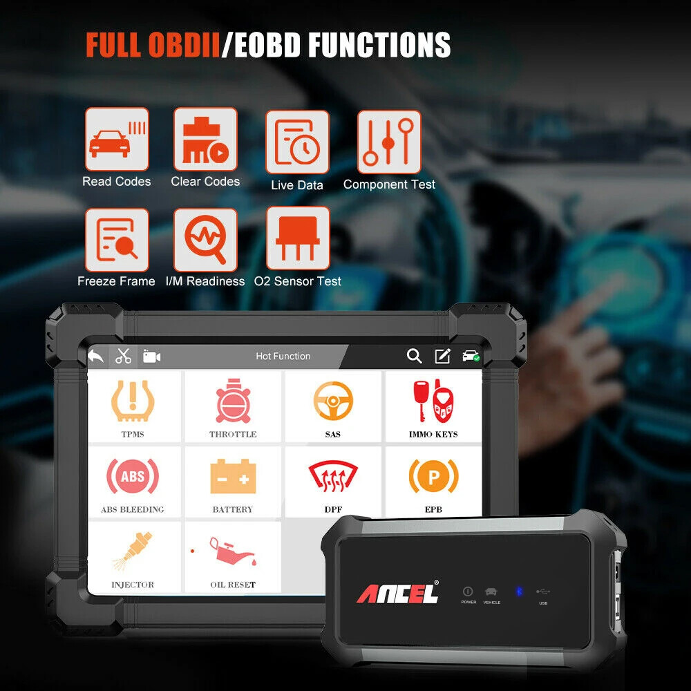 ANCEL X7 Full System Bidirectional OBD2 Scanner Car Diagnostic Tool ECU Coding