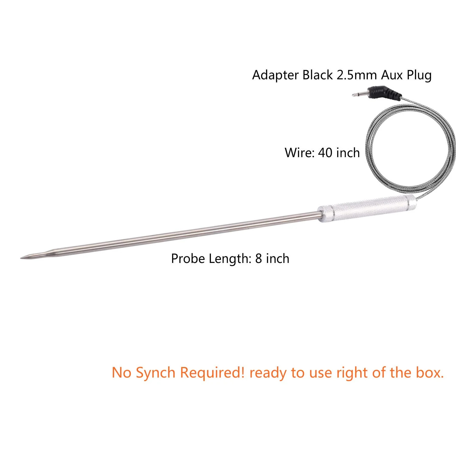 Replacement TP-08 TP20 TP25 Thermopro Probe 2.5mm Grill Temperature Probe for TP