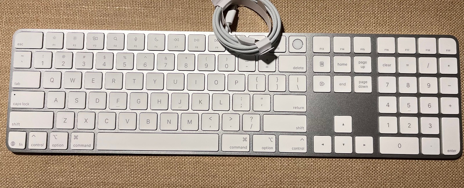 Apple Magic Keyboard Model A3119 W/ Touch ID & Numeric Keypad, White, Never Used