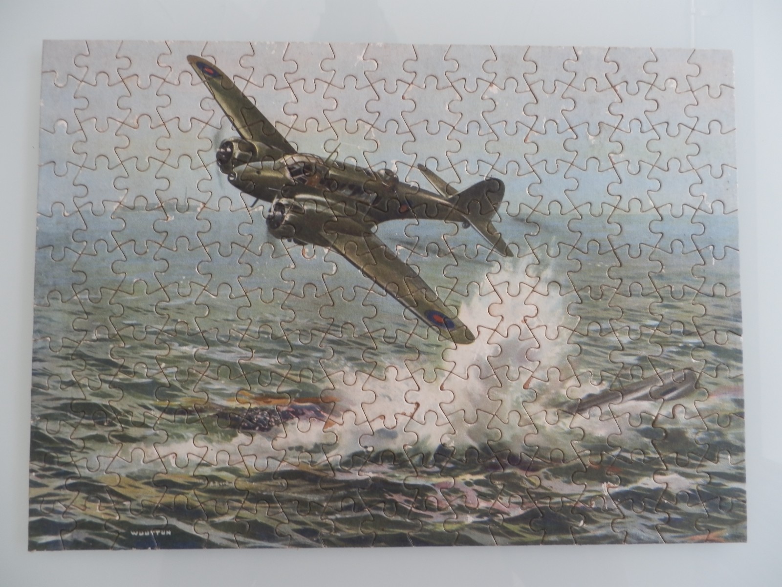 RARE WWII ‘WELCOM’ JIGSAW No.7 - FIRST SUB SUNK - COMPLETE -ARTIST FRANK WOOTTON
