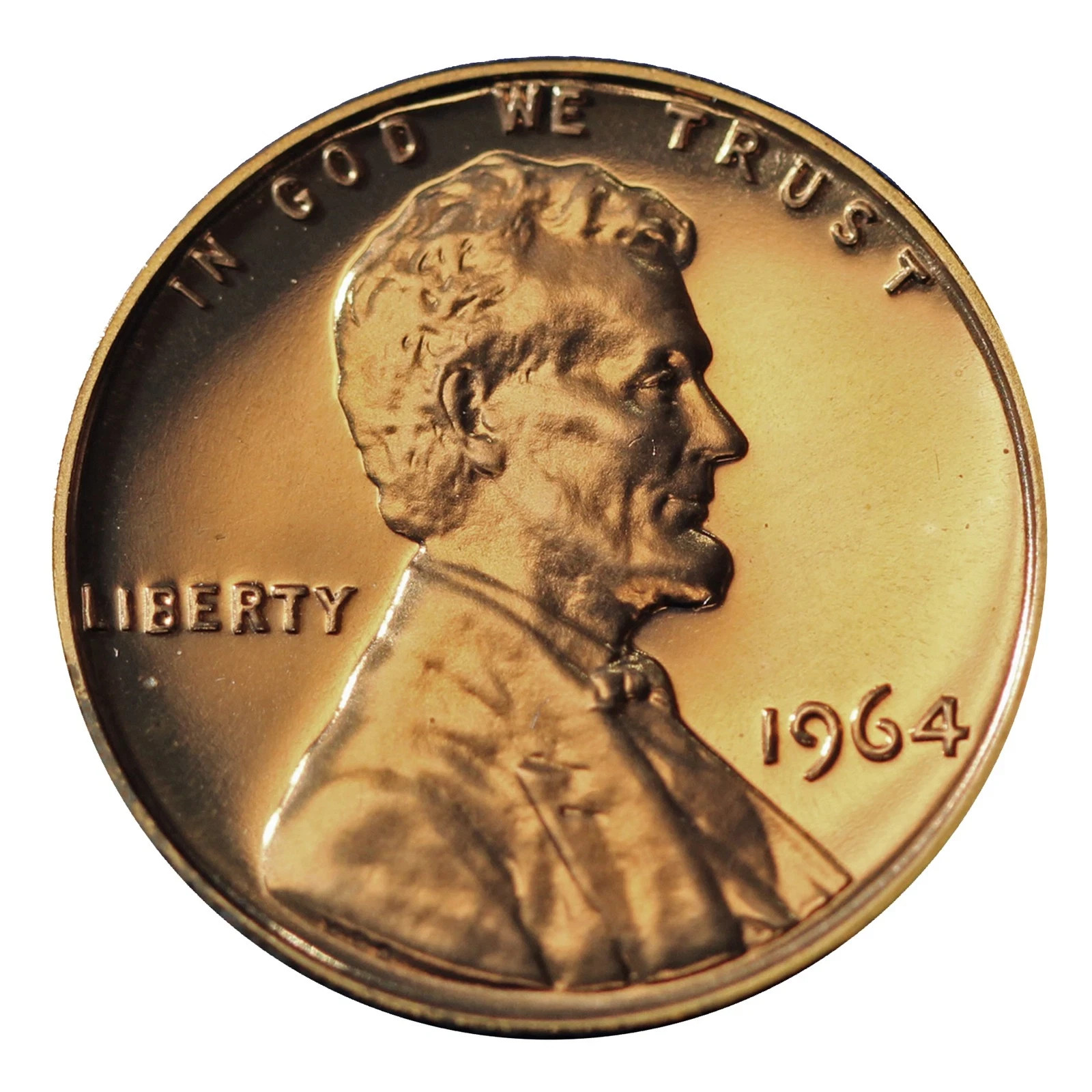 1964 PROOF GEM DEEP RED LINCOLN MEMORIAL CENT