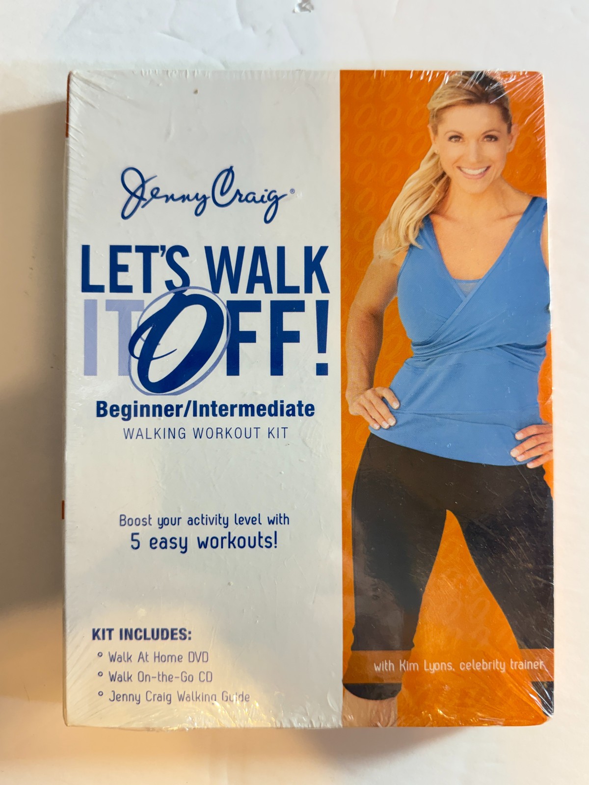 Jenny Craig Let's Walk It Off! Beginner/Intermediate Walking Workout Kit DVD CD