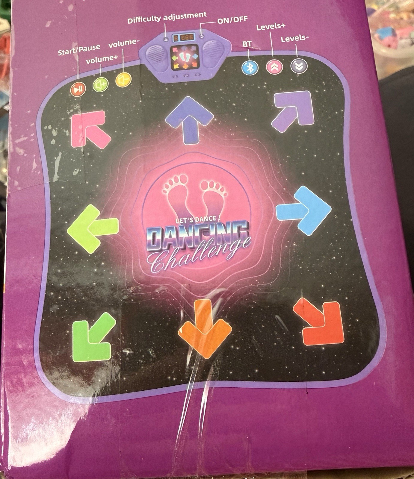 Dancing Challenge PlayMat 3 Levels Touch & Learn Electronic Dance Pad LED Light