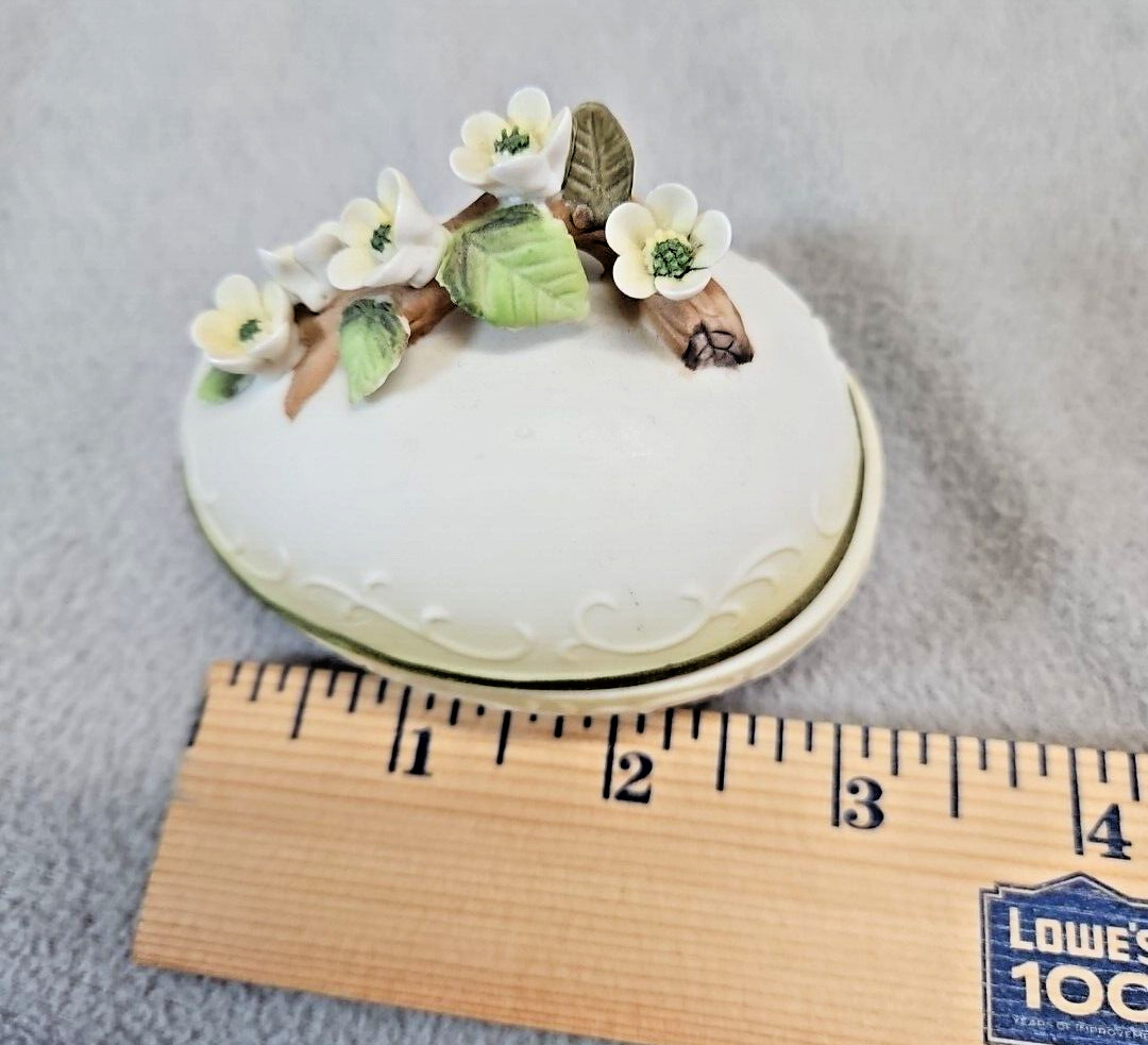 Lefton China Egg Trinket Box Hand Painted (3s2)