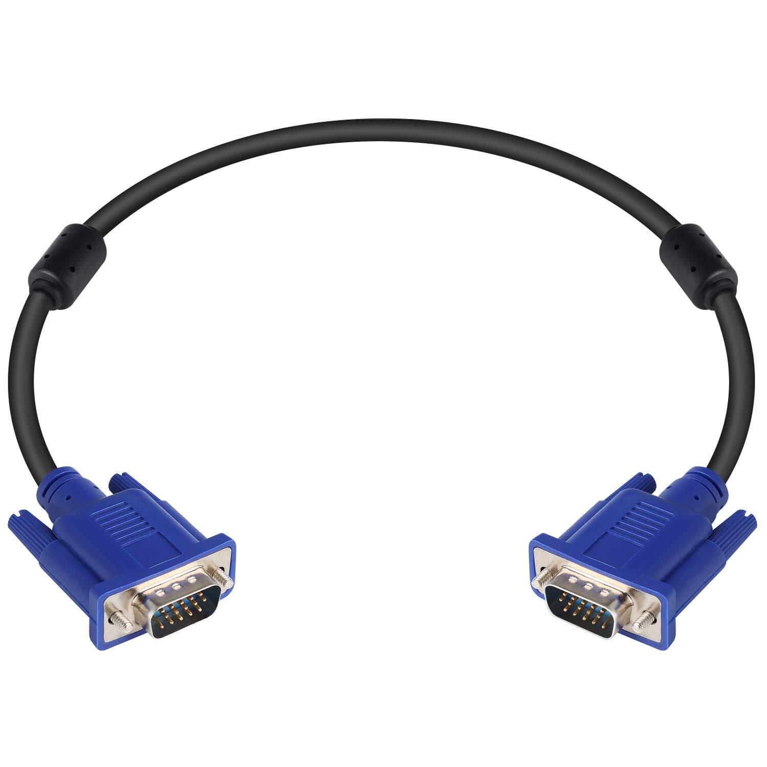 VGA to VGA Monitor Cable HD15 Male to Male for TV Computer Projector 1.5 Feet