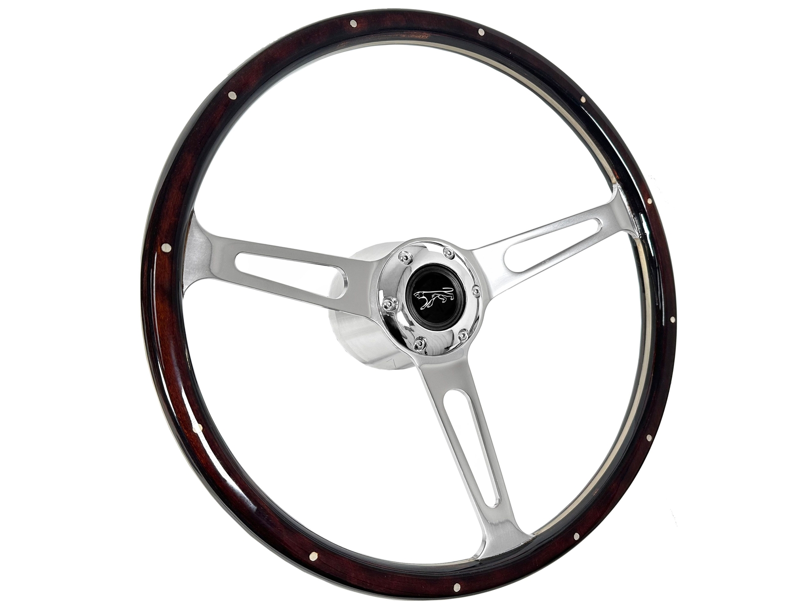 1968-78 Mercury Cougar 6 Bolt Classic Espresso Wood Riveted Steering Wheel Kit