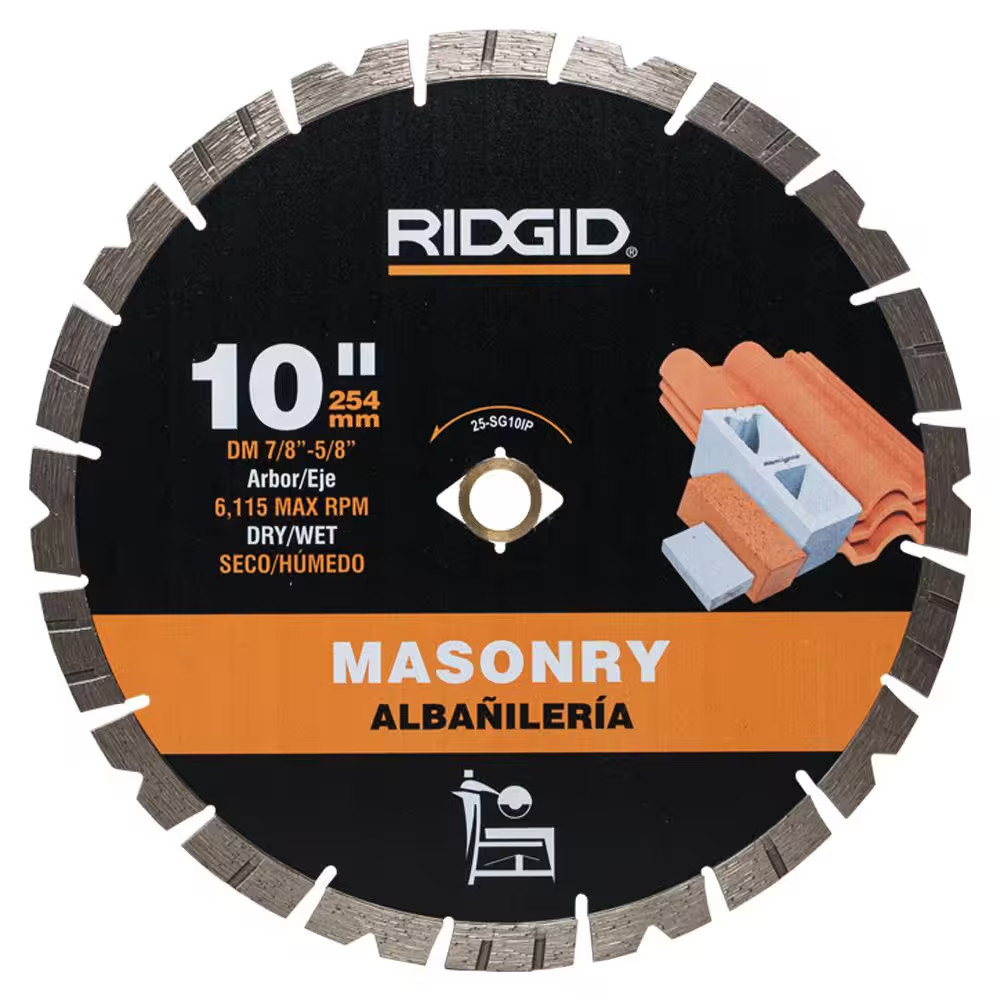 10 In. Masonry Cutting Segmented Rim Diamond Saw Blade