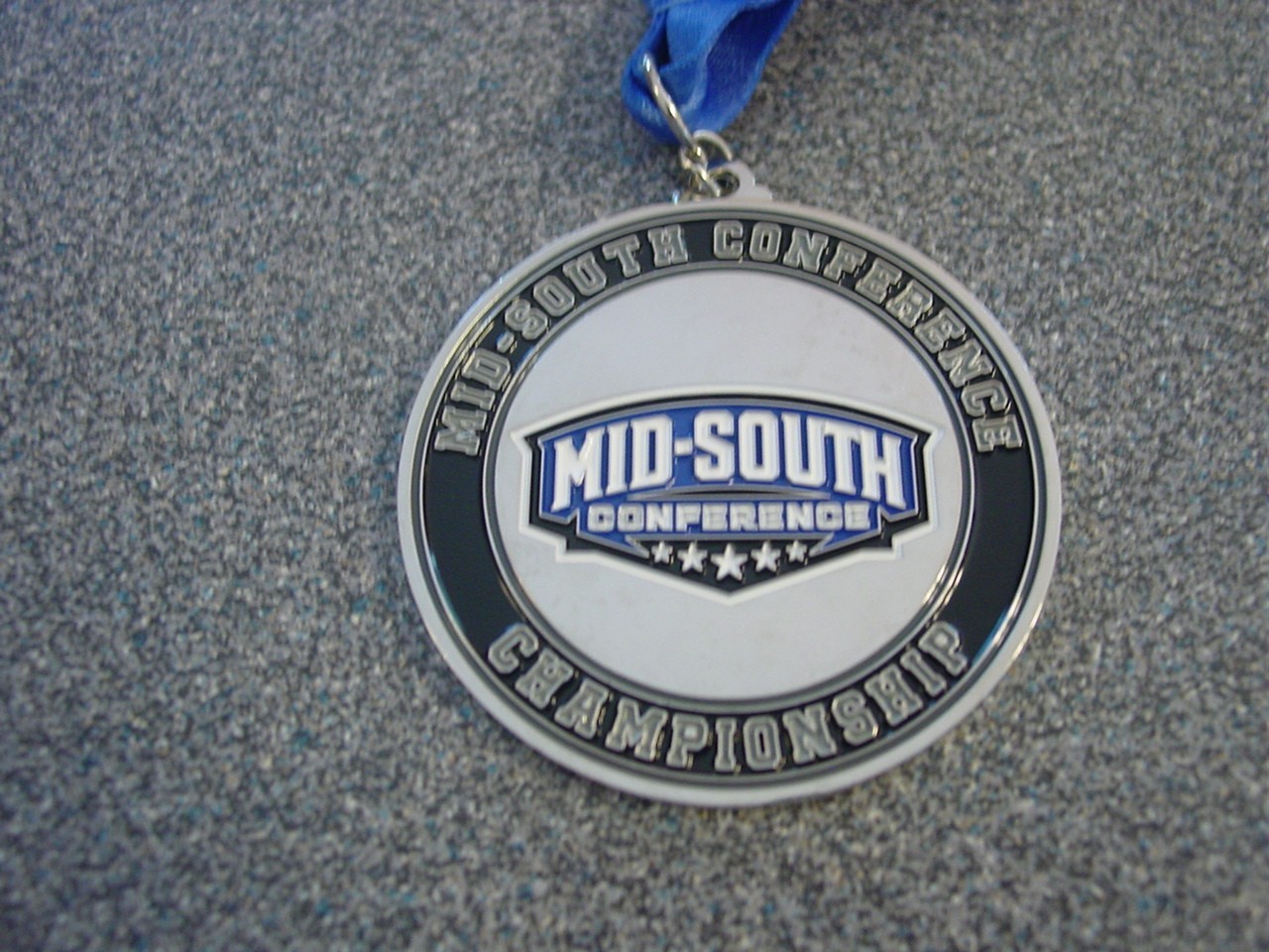 NCAA Mid-South Conference Championship Winner Medal and Lanyard Blue Metal Badge