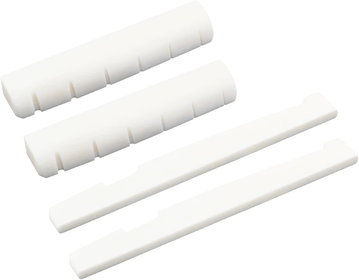 4Pcs Bone Guitar Nut and Saddle Kit - 48mm Guitar Nut - 76mm Bone Saddle - Real