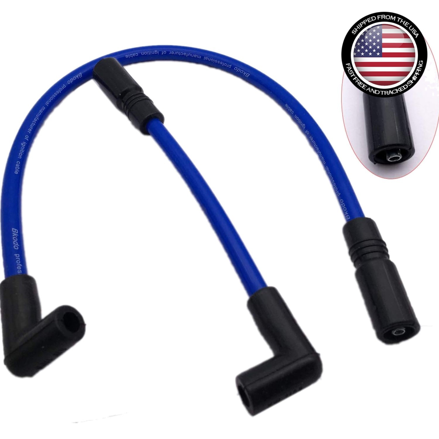 Durable 10.4mm Spark Plug Wires for Harley Davidson Big Twin 1999-2019 - 2 Count