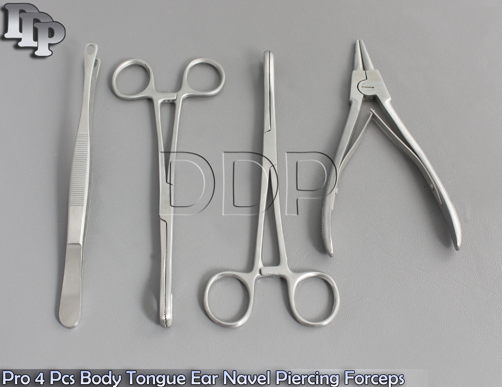 Pro 4 Pcs Body Tongue Ear Navel Piercing Forceps Pliers Clamps Tools -NEW