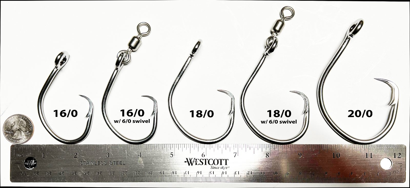 20/0 stainless steel circle hook offset 4.5mm - 10pk
