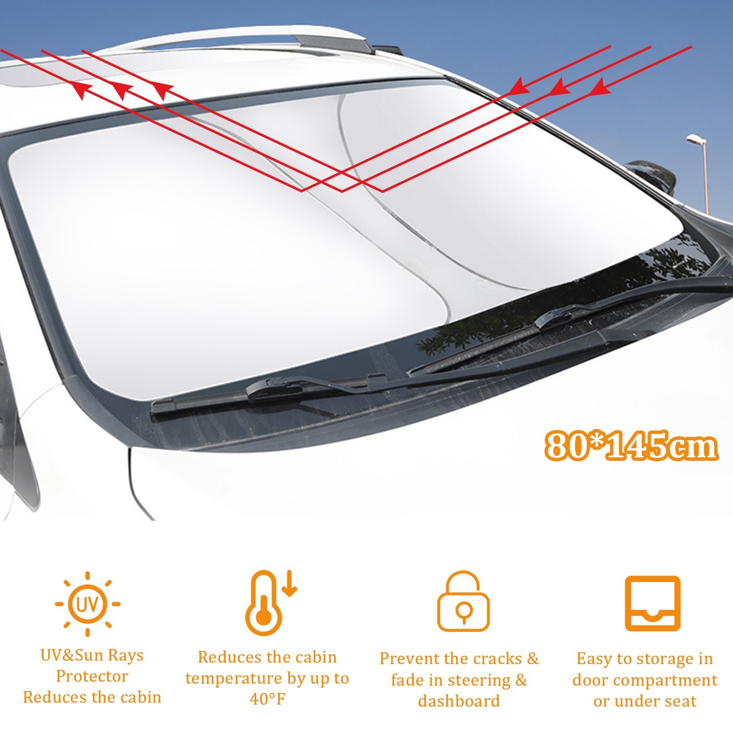 For Jeep Foldable Car Windshield Sun Shade Shield Visor Foldable UV Heat Block