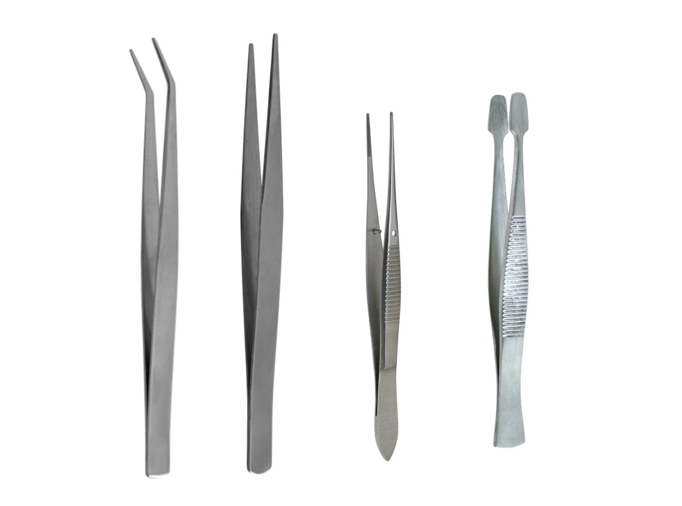 Watch Maker Miniature Model Build Set of 4 Tweezers Fine Point Decal Grasping