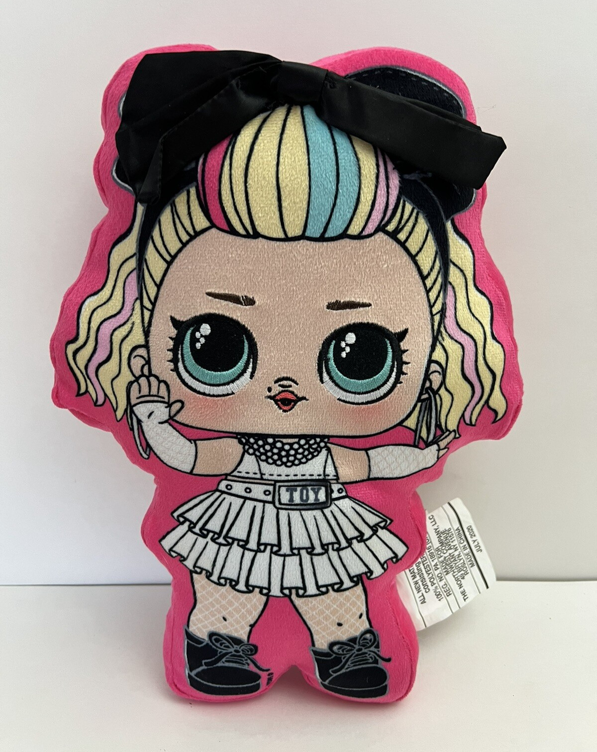 LOL Surprise 12" Soft Pillow Plush Doll 80's BB Rainbow Hair 2020 Girl w/ Bow