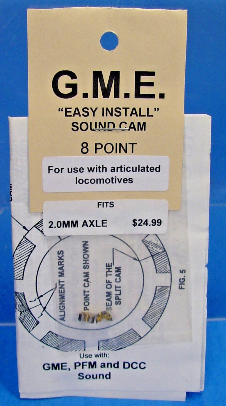 G.M.E. SOUND CAM 2.0mm AXLE 8 POINT FOR STEAM LOCO PFM PBL DCC HO,HOn3,Sn3,On30