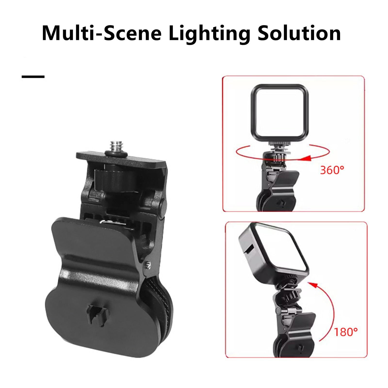 2-Pack Selfie Light Clip Mount Holder with 1/4" Screw Connector - Universal C...