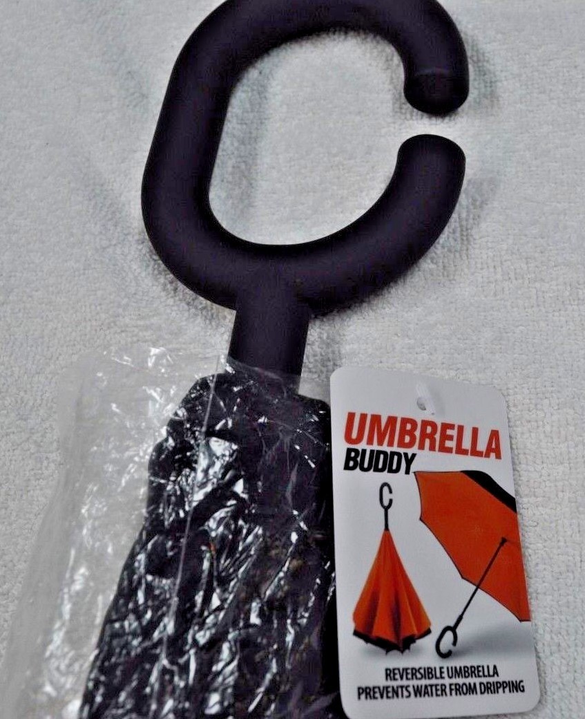 New Double Layer Compact Reverse Umbrella - C-Shaped - Orange