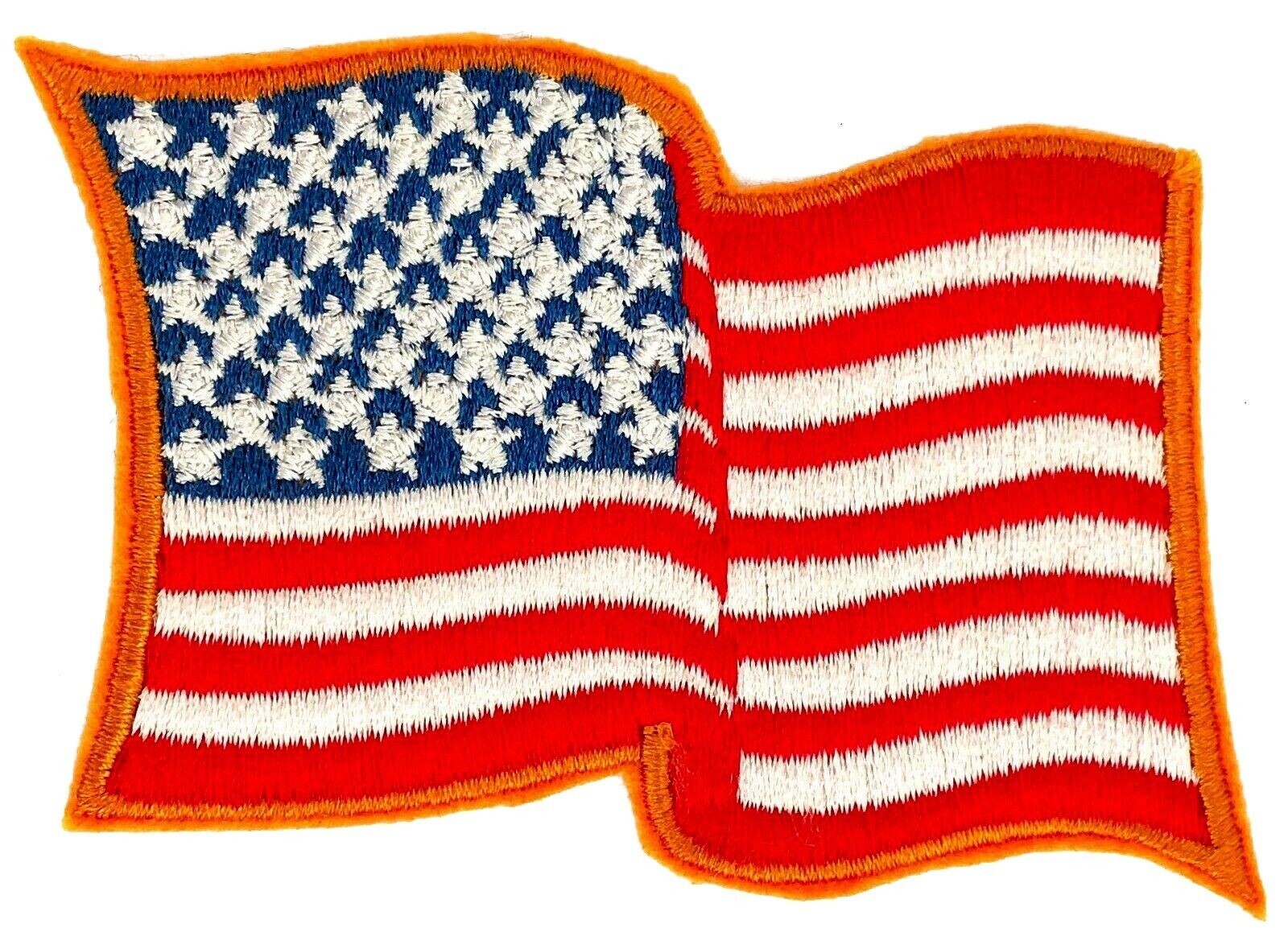 USA American Flag WAVING Embroidered Patches 3.25" x 2.25" iron-on