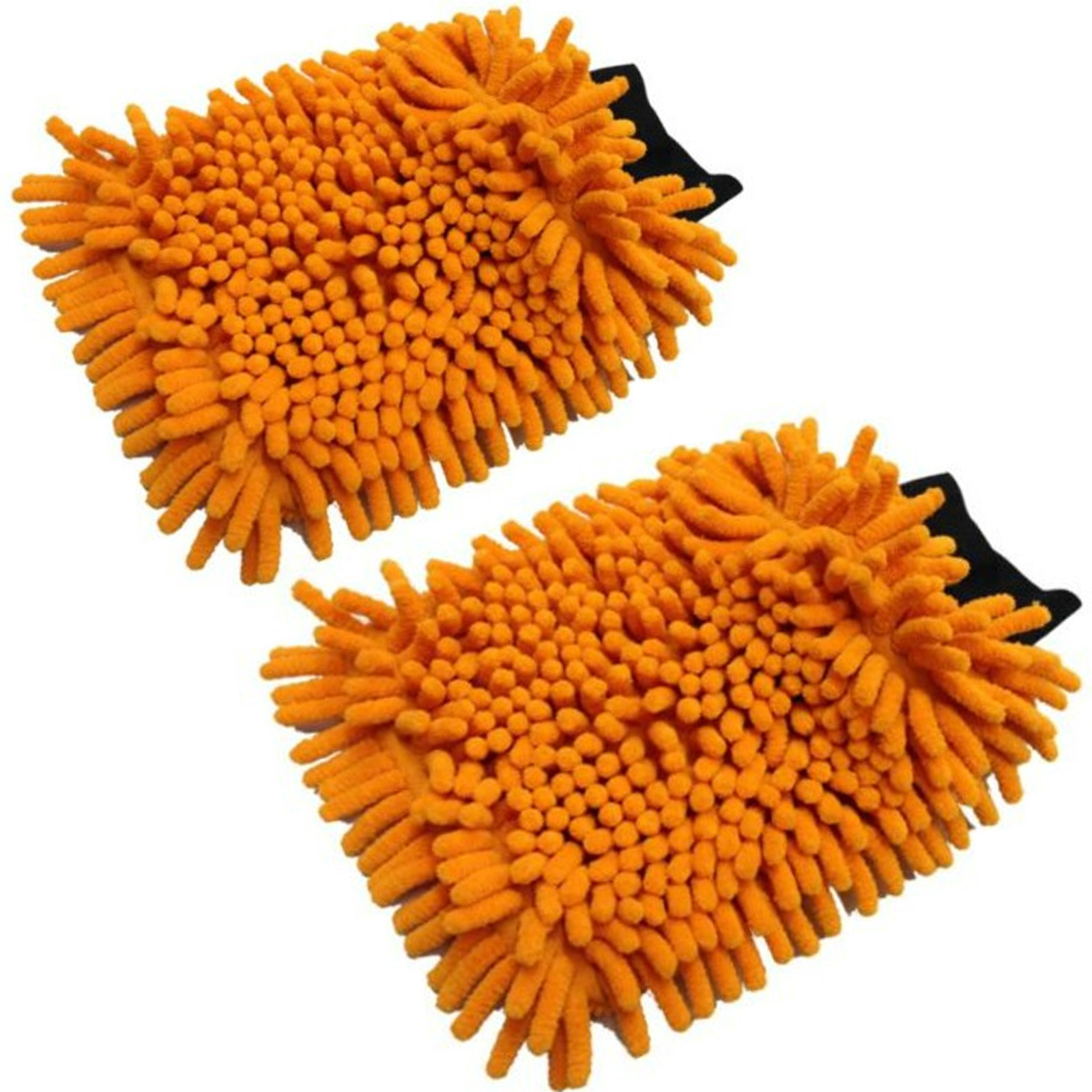 Set Of 2 Car Valeting Microfibre Cleaning Wash Mitts Glove Cloth Noodle Gloves