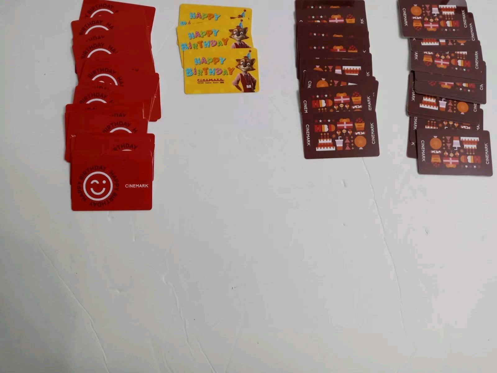 Set of 52 Unloaded Cinemark "Happy Birthday" Gift Cards