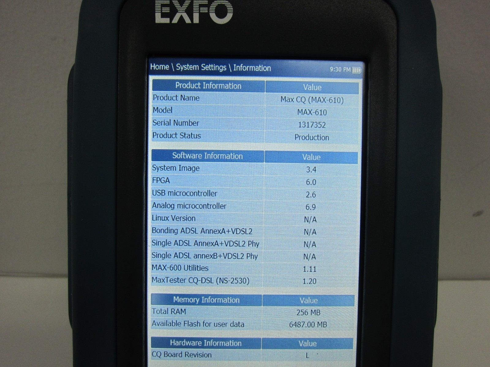 EXFO MAX-610 MaxTester Copper Test, TDR,RFL, Pair Detective, 1317352,Calibrated