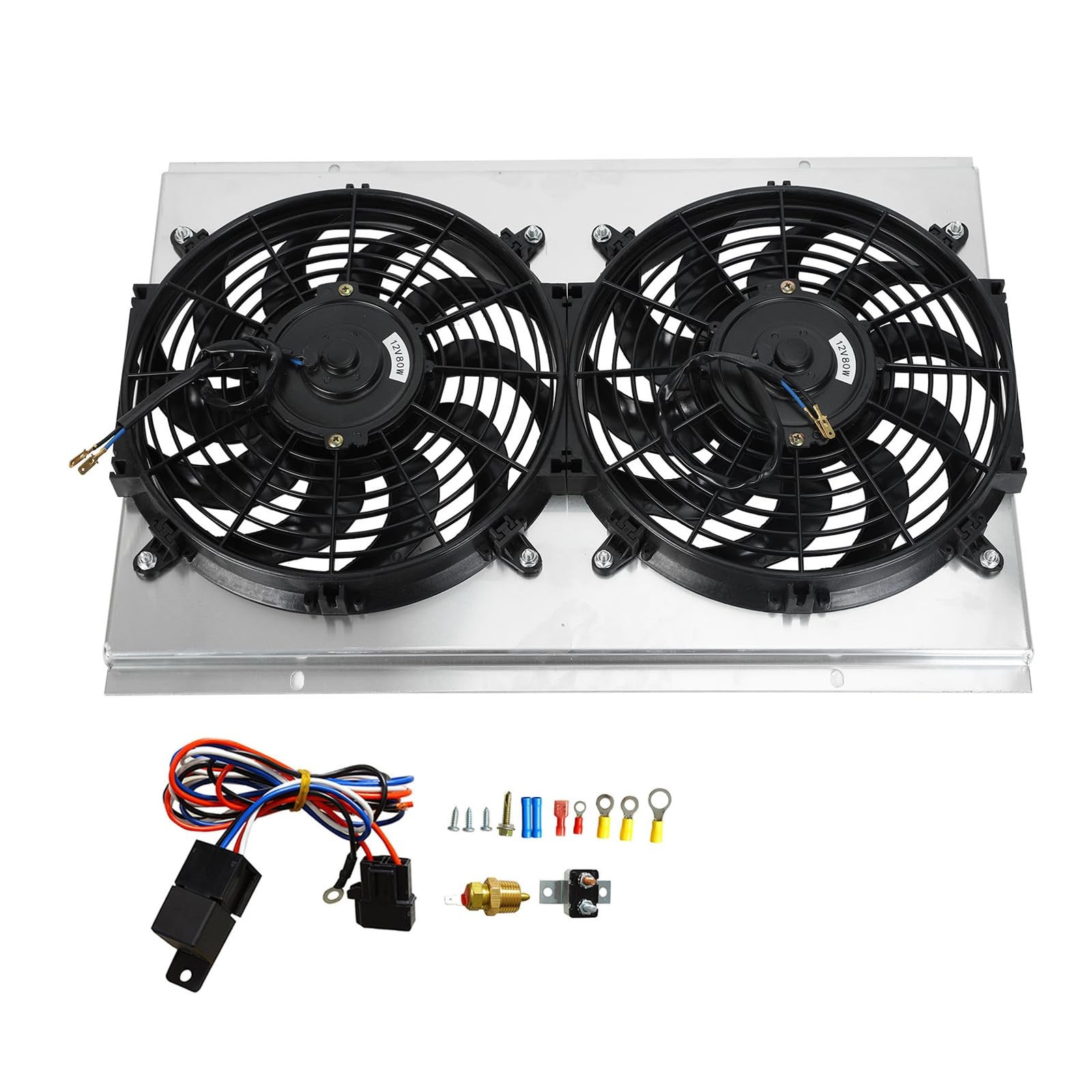 2X12in Alum Shroud Fan Thermostat Kit S10 Blazer 1982-2002 Corvette 1984-1990